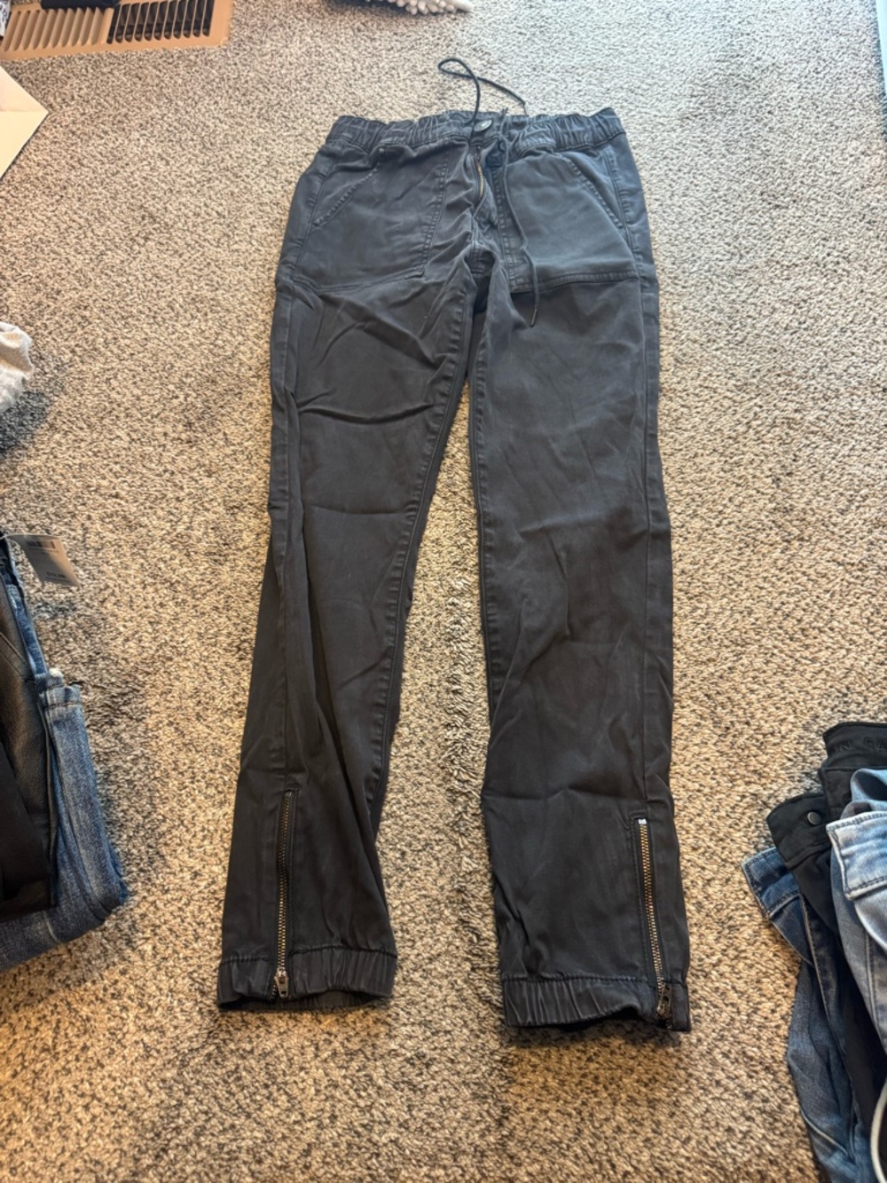 American eagle Drawstring Jogger Pants with Ankle Zippers